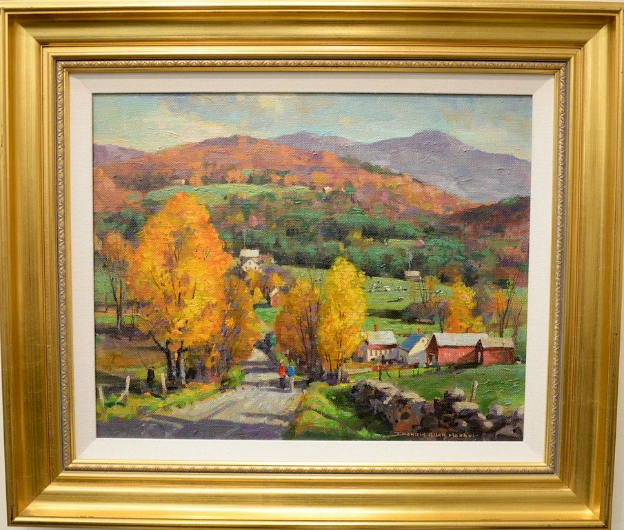 Appraisal: Donald Allen Mosher - oil on canvas Country Fall Farm