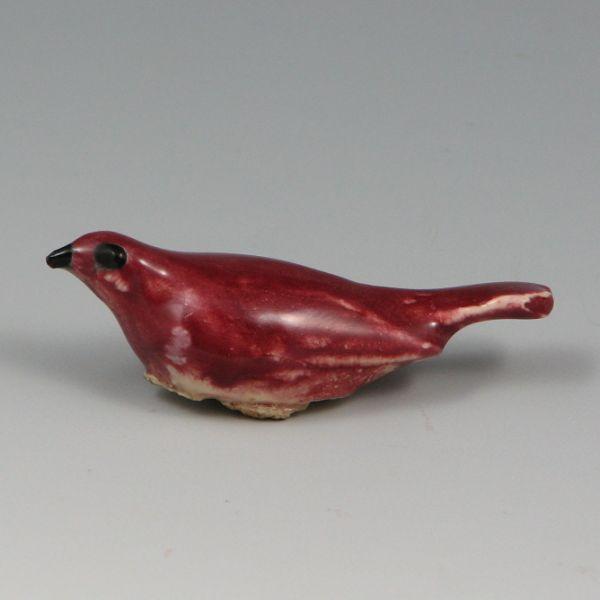 Appraisal: Weller miniature red bird figurine Unmarked Mint long