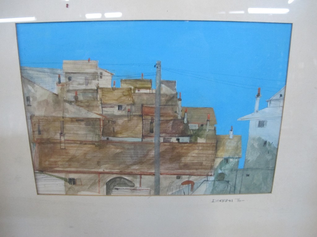 Appraisal: PATRICK DORIAN Watercolour 'San Gininagno' signed recto and signed and