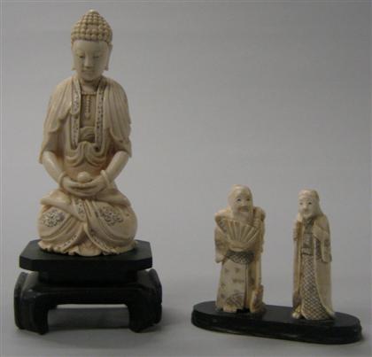 Appraisal: Chinese elephant ivory seated buddhaSlender figure seated in meditative pose