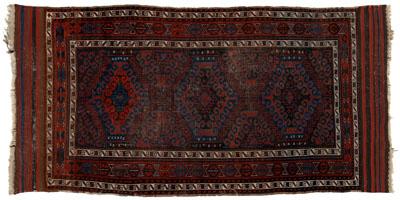 Appraisal: Belouch rug three central medallions with scrolled borders multiple geometric