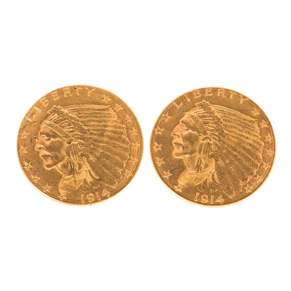 Appraisal: Nice pair of -D Indian Gold Quarter Eagles One being