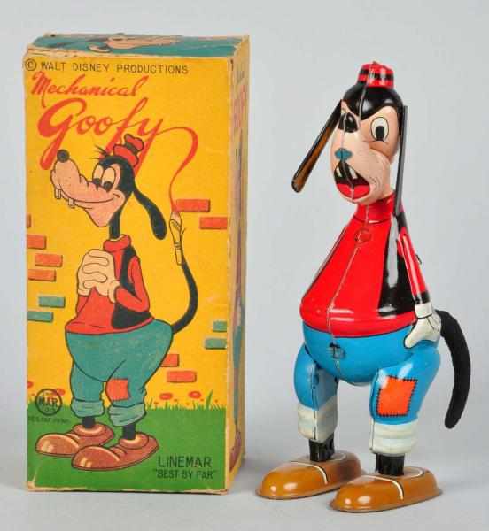 Appraisal: Tin Litho Linemar Disney Whirltail Goofy Toy Description Japanese Working