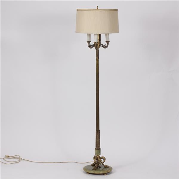 Appraisal: Antique Floor lamp with green onyx and brass footed base