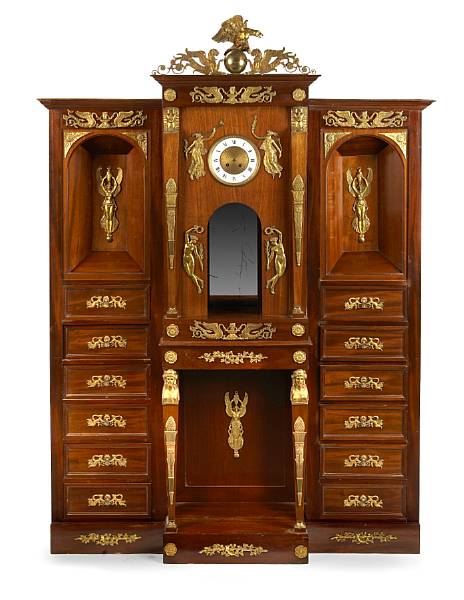 Appraisal: An Empire style gilt bronze mounted mahogany cabinetcirca The breakfront