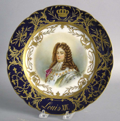 Appraisal: Sevres painted porcelain plate depicting Louis XIV dia