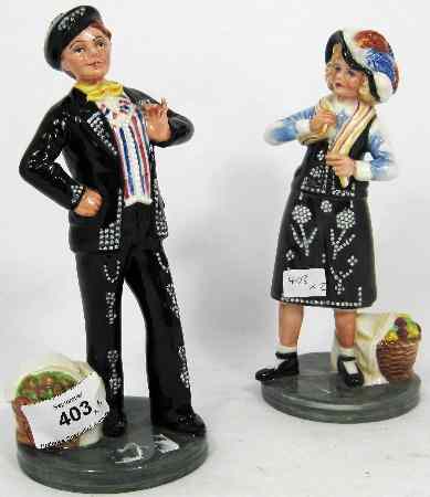 Appraisal: Royal Doulton Figures Pearly Boy HN and Pearly Girl HN