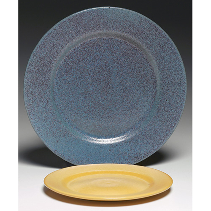 Appraisal: Paul Revere plate mottled blue and purple glaze dia with