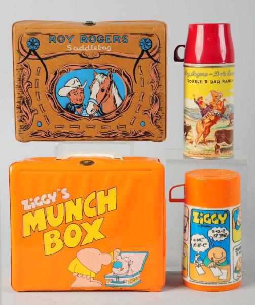 Appraisal: Lot of Vinyl Character Lunch Boxes Includes one Ziggy Munchbox