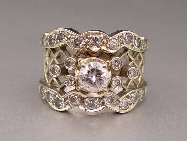 Appraisal: CTW DIAMOND LATTICE RING K white and yellow gold ring