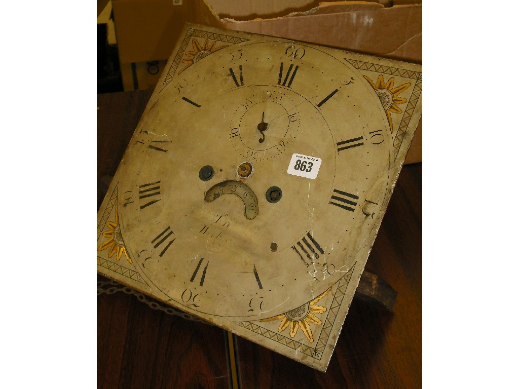 Appraisal: Thirty hour longcase clock movement the painted arched dial indistinctly