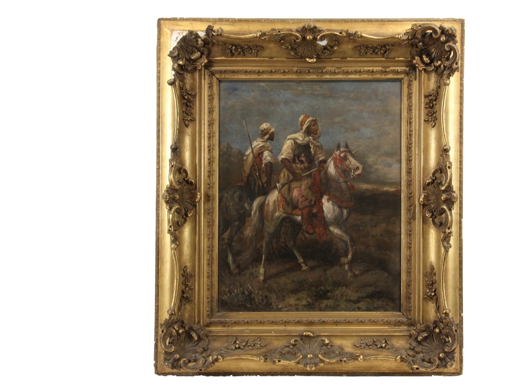 Appraisal: ADOLF SCHREYER Germany - - Bedouin Horsemen oil on canvas