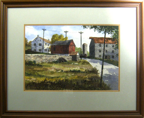 Appraisal: Craig Myers Pennsylvania th c two watercolor farm scenes x