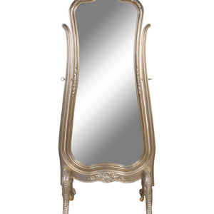 Appraisal: A Silver Painted Cheval Mirror ST CENTURY Height x width