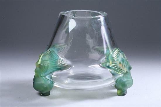 Appraisal: LALIQUE CLEAR AND FROSTED GLASS ANTINEA VASE Colorless vase of