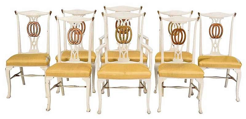 Appraisal: Set of Eight Neoclassical Style Dining Chairs th century two