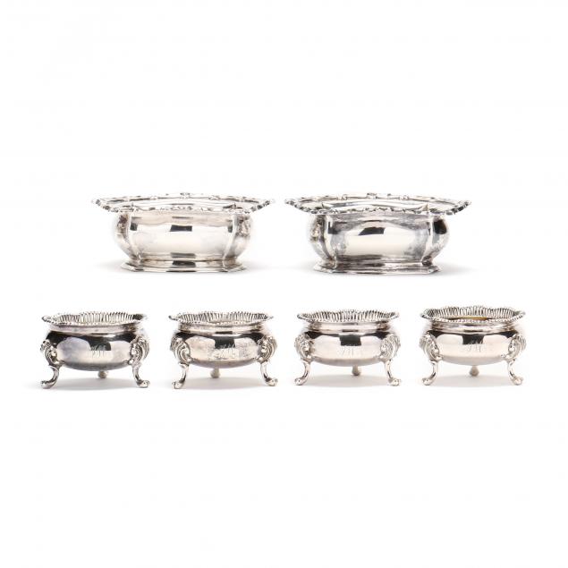 Appraisal: AN ASSEMBLED SET OF SIX ANTIQUE AMERICAN SILVER MASTER SALTS