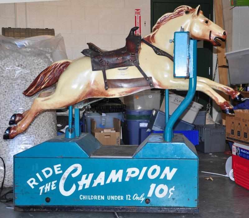 Appraisal: Ride the Champion Amusement Park Horse Ride Description Circa s