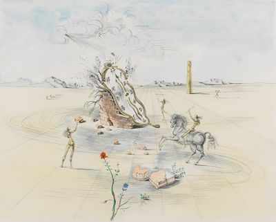 Appraisal: After Salvadore Dali Etching with color on paper c after