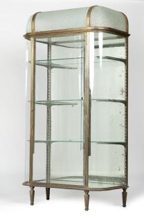 Appraisal: French Art Deco brass glass display case Muller Second quarter