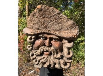 Appraisal: A vintage wood carving of Jolly St Nick Santa Claus