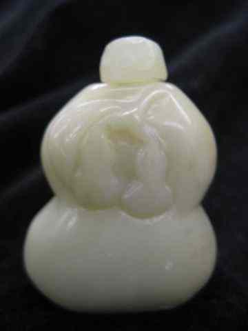 Appraisal: Chinese Snuff Bottle carved jade gourd shape '' excellent