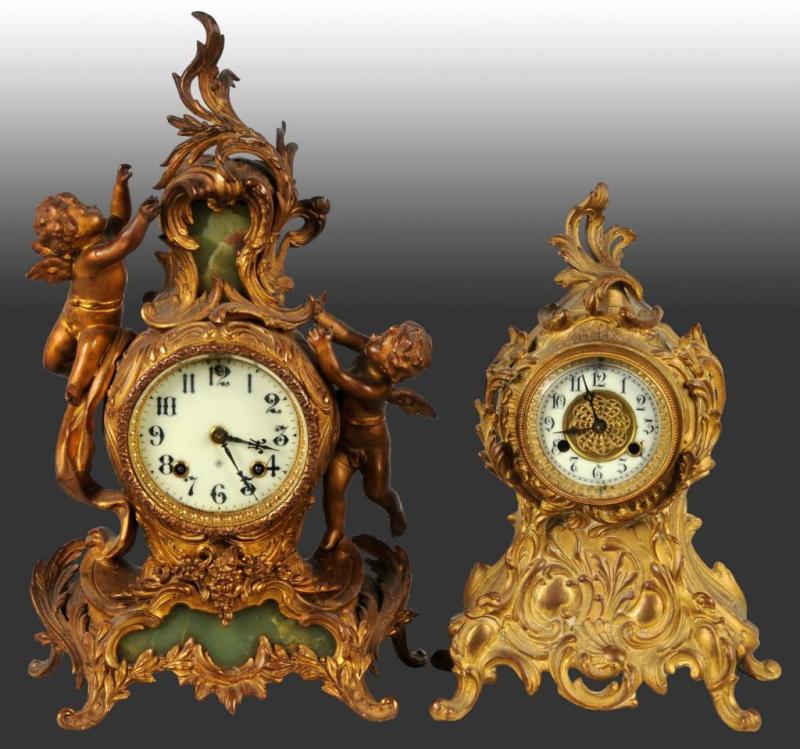 Appraisal: Lot of Bronze Clocks Description Includes one time and strike