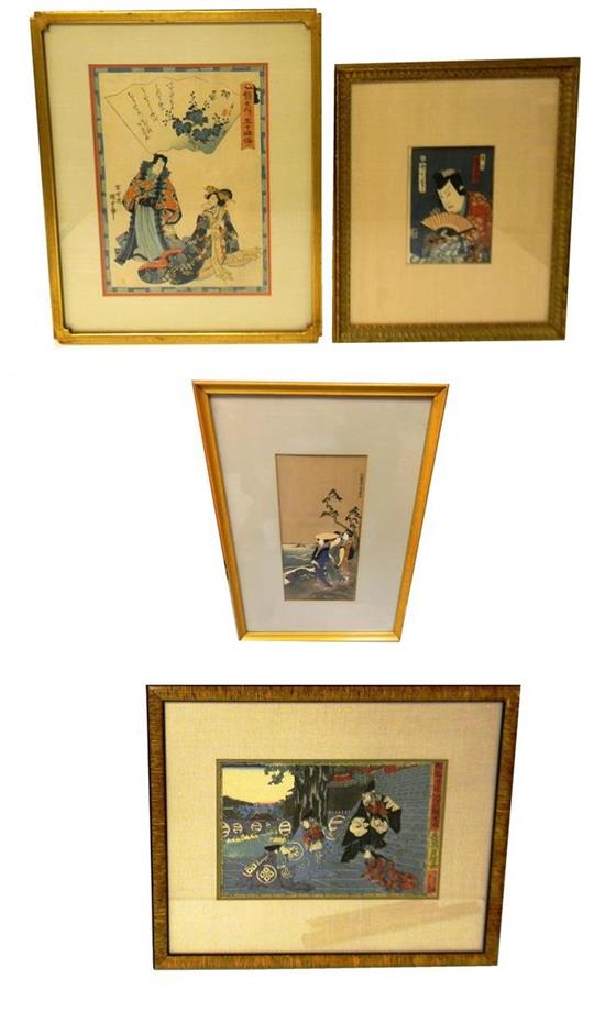 Appraisal: ASIAN four th th C Japanese wood block prints first