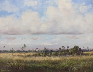 Appraisal: Carolton Barron th C Florida Everglades landscape Signed lower left