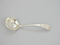 Appraisal: Silver Sugar Sifter Spoon English late th Century Old English