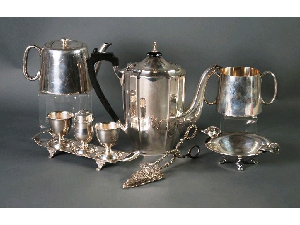 Appraisal: COLLECTION OF ELECTROPLATED WARES COMPRISING AN OVAL COFFEE POT with