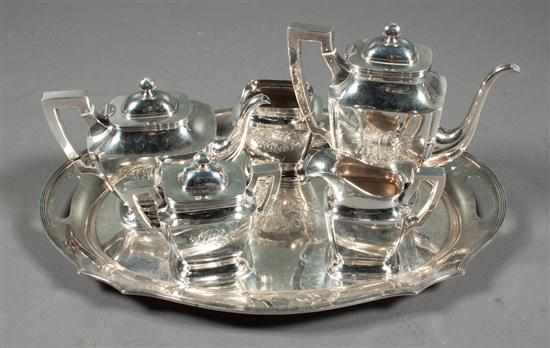 Appraisal: American sterling silver five-piece tea and coffee service Schultz Baltimore