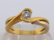 Appraisal: A French carat gold and single stone diamond ring the