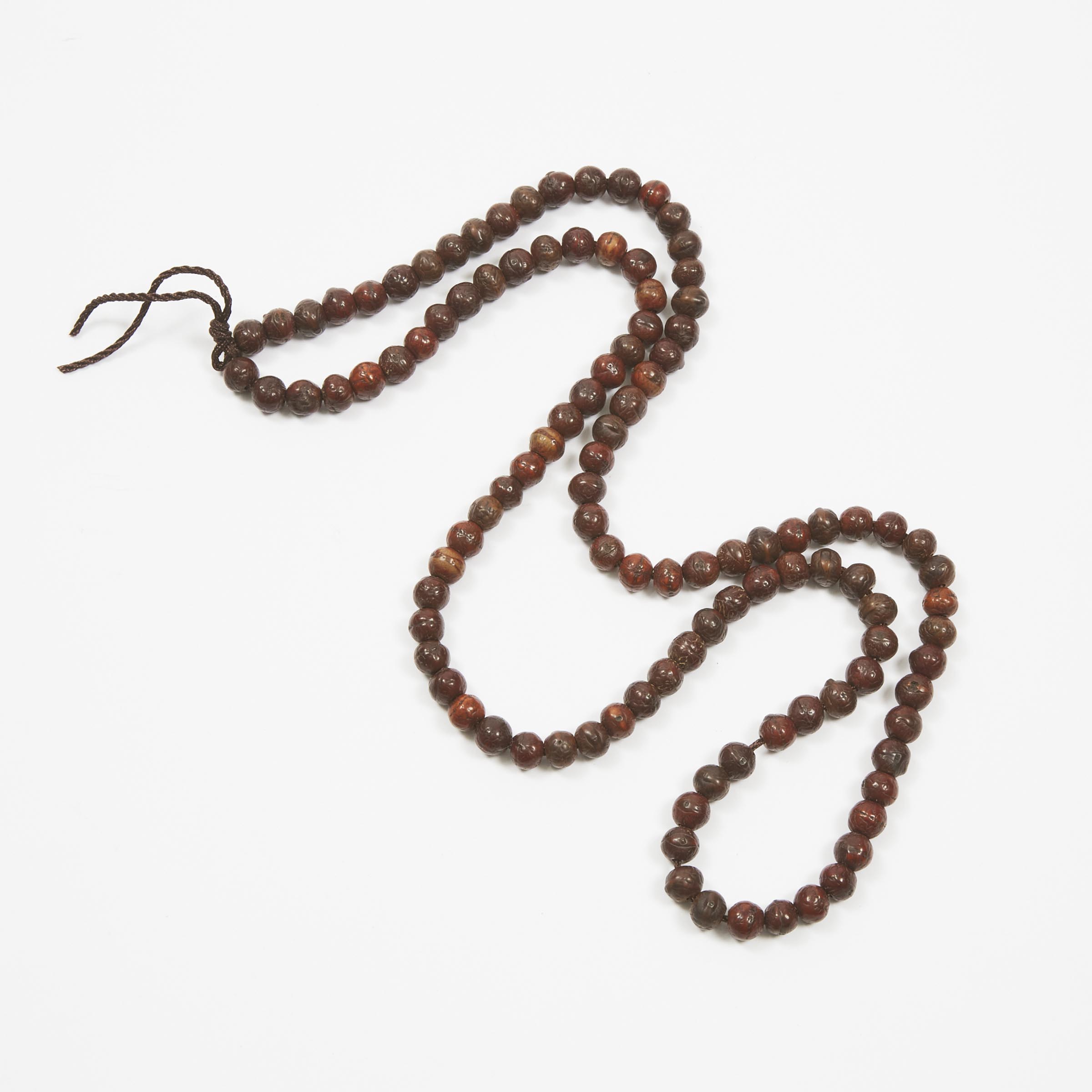 Appraisal: A One Hundred and Eight Bodhi Seed Beaded Necklace Republican