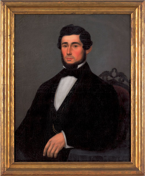 Appraisal: American oil on canvas portrait of a gentleman mid th