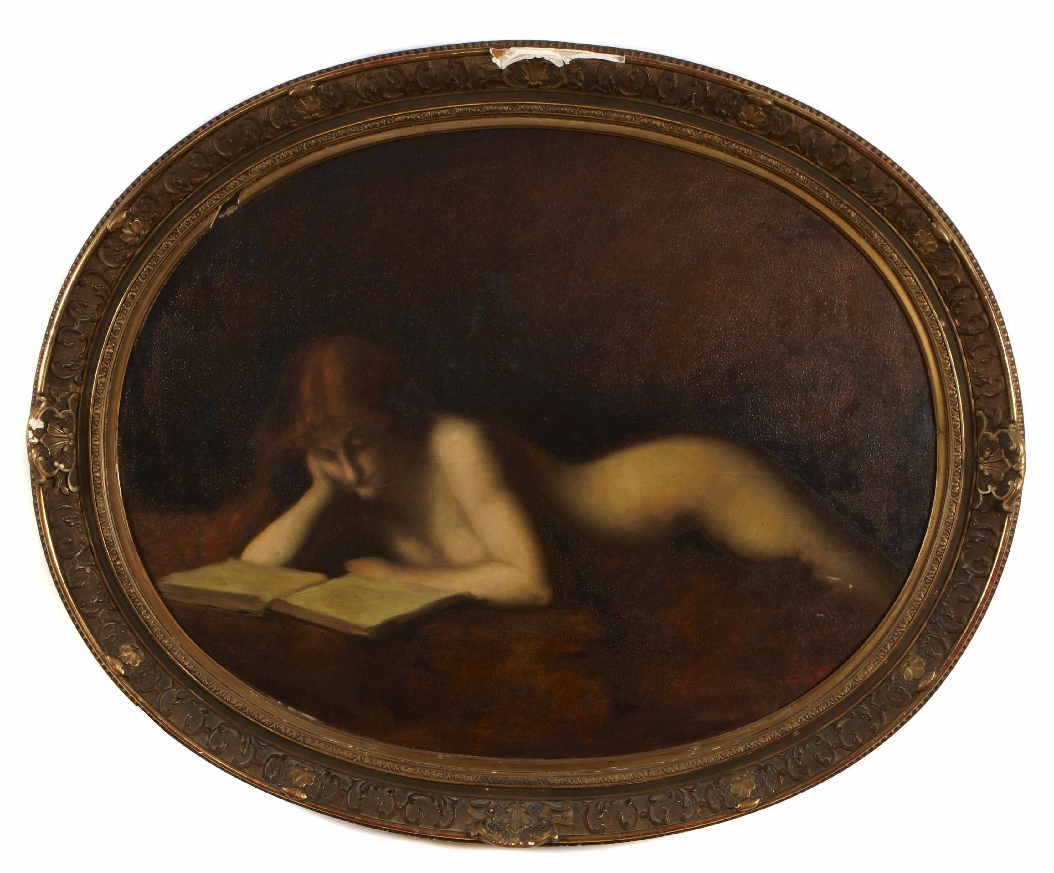 Appraisal: Alfieri La liseuse after Jean Jacques Henner signed and inscribed