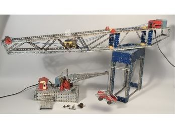 Appraisal: Two vintage constructed erector sets Gantry crane H x W