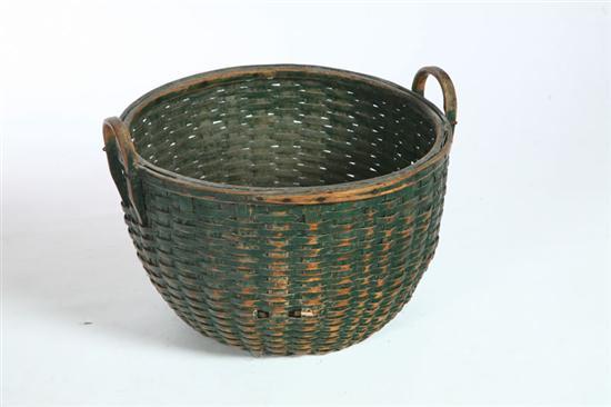 Appraisal: PAINTED BASKET American late th century Large gathering basket with