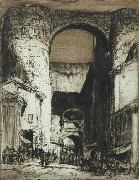 Appraisal: Frank Brangwyn - Gate of St Vincent's Arila etching signed