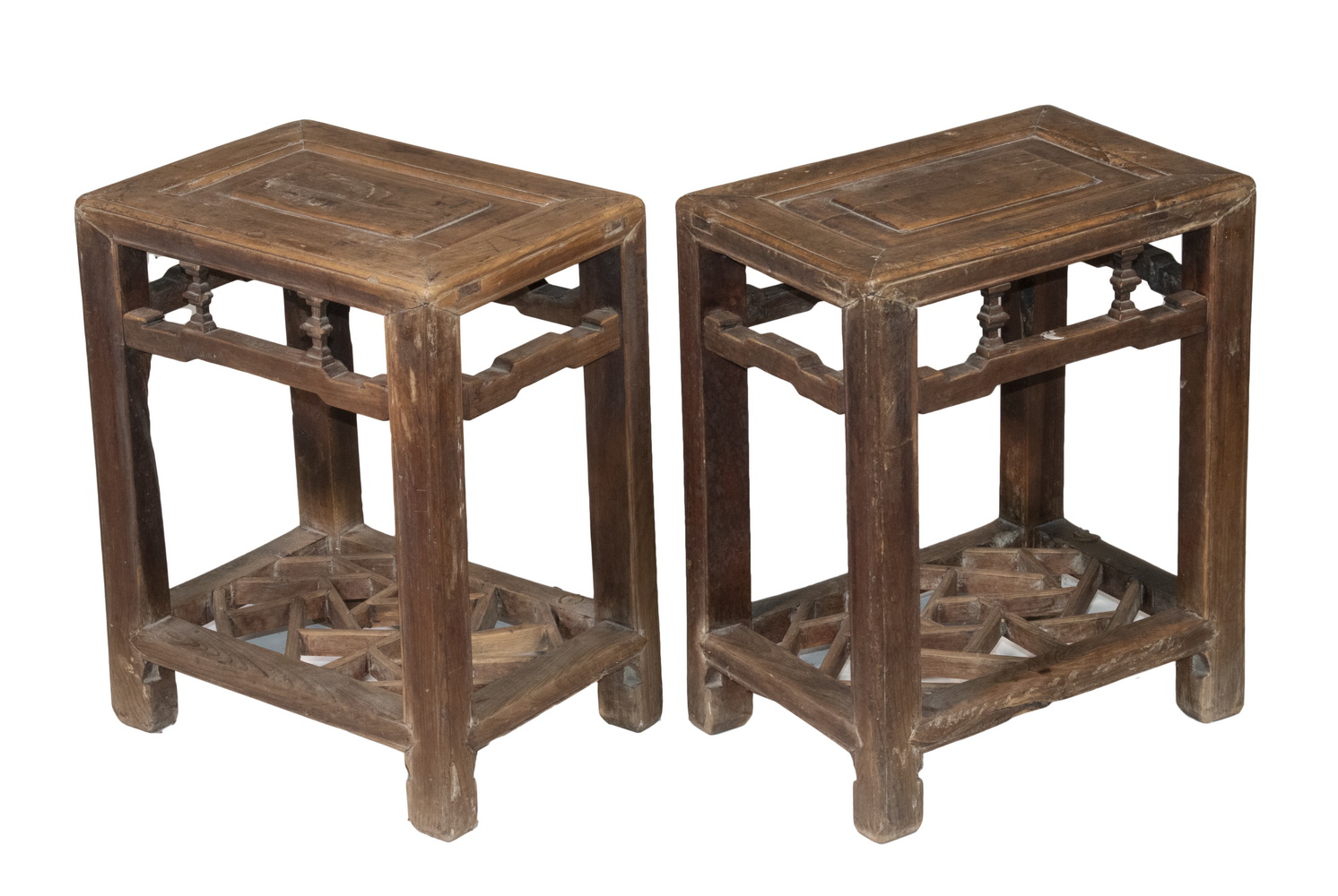 Appraisal: PAIR OF CHINESE MING DYNASTY LOW RECTANGULAR TABLES Hardwood with