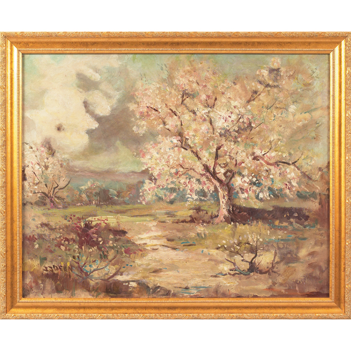 Appraisal: Ira J Deen American - ''Flowering Tree '' c oil