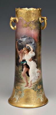 Appraisal: Decorated Limoges porcelain vase finely decorated with youthful figures caught