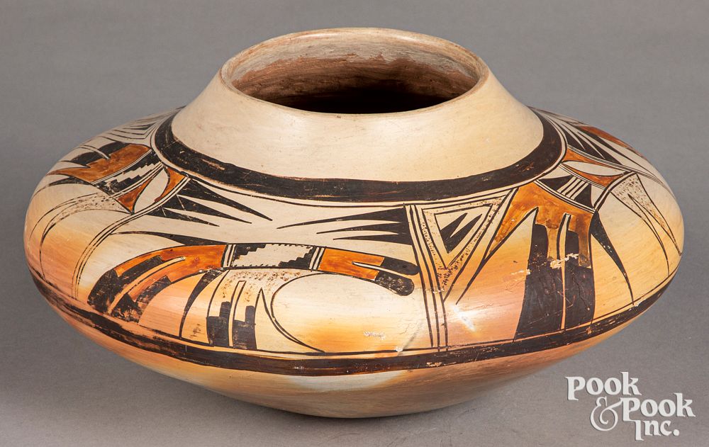 Appraisal: Hopi Indian pottery polychrome jar Hopi Indian pottery polychrome jar