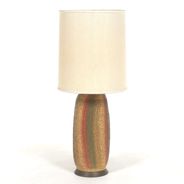 Appraisal: QUARTZITE CREATIVE COMPANY CERAMIC GLAZED LAMP to top of socket