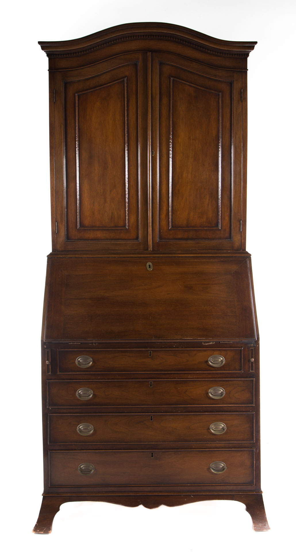 Appraisal: Federal style mahogany secretary bookcase th century top section with