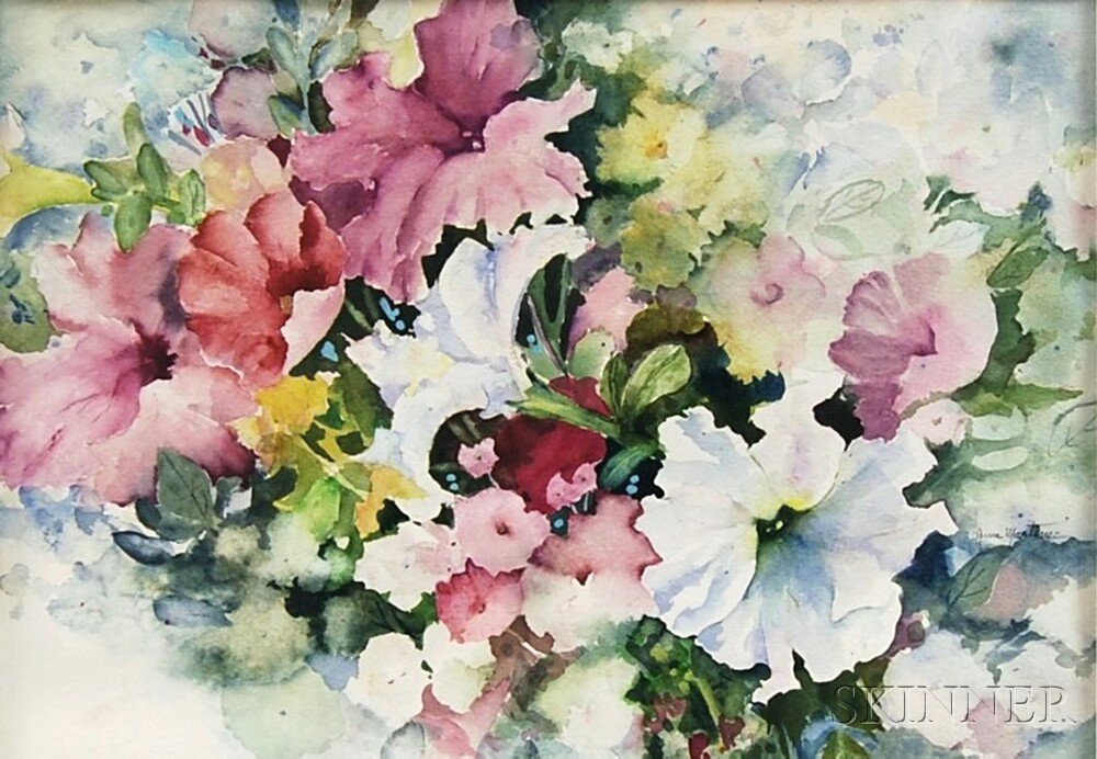 Appraisal: Anne Martinez American th st Century Floral Watercolor Signed c