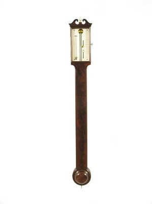 Appraisal: Dollond London A George III mahogany stick barometer the swan