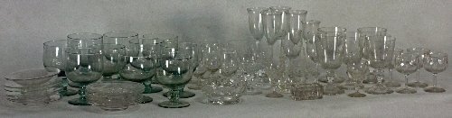 Appraisal: A set of five wine glasses each initialled AA etched