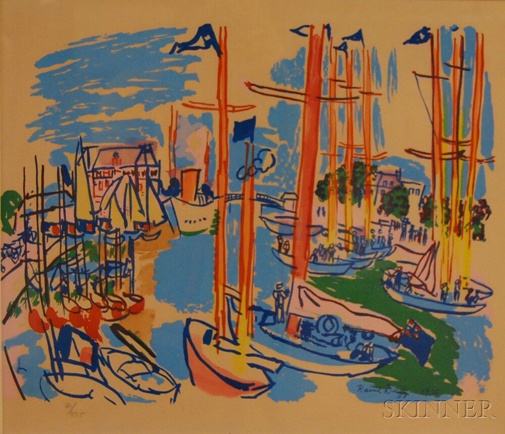 Appraisal: After Raoul Dufy French - Untitled Harbor Scene edition of