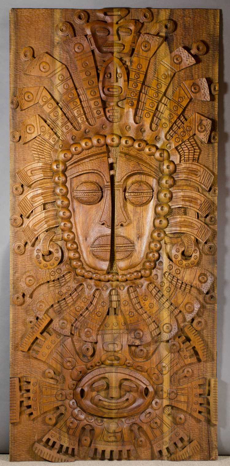 Appraisal: LARGE ECUADORIAN CARVED WOOD WALL PANEL San Antonio de Pichincha